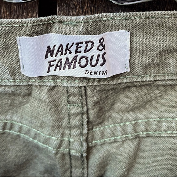 Naked & Famous Wm’s Raw Selvedge Army Green Duck Canvas Pants Sz 28 - Picture 4 of 15